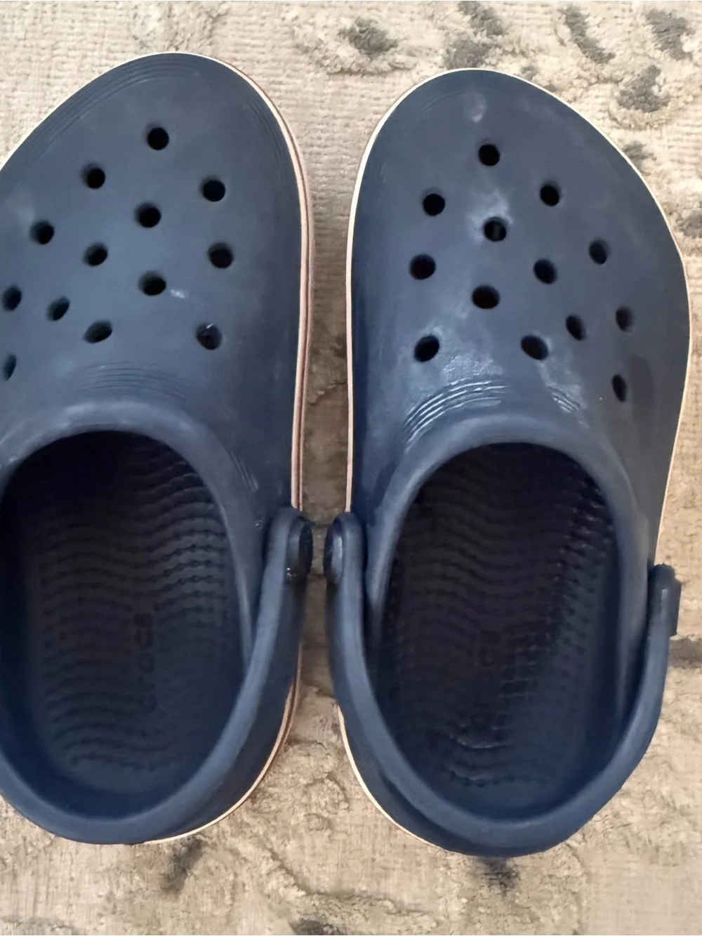 CROCS Navy Blue Kids Clogs with Heel Strap preschool/toddler size 11